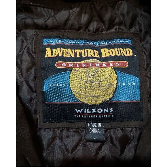 WILSONS ADVENTURE BOUND Suede Leather Coat Fur Trim Hood Sz L Womens - Picture 3 of 8